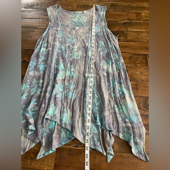 Soft Surroundings Tunic Top Blue Grey Floral size L - Picture 6 of 6